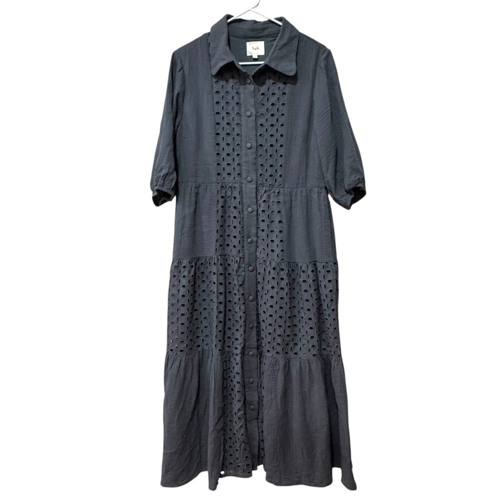 Salt gray eyelet dress medium